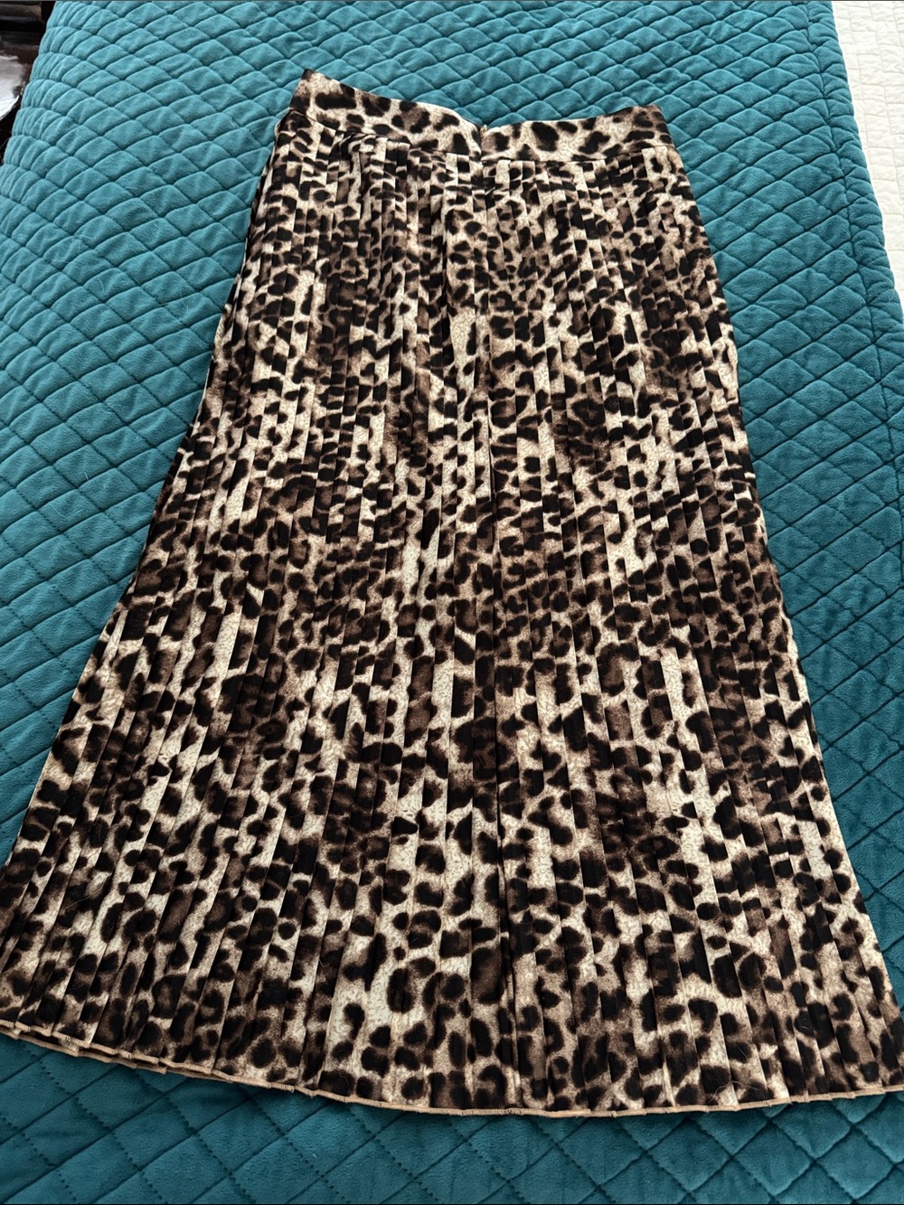 Very J Leopard Print A-Line Midi Skirt - Brown & Black